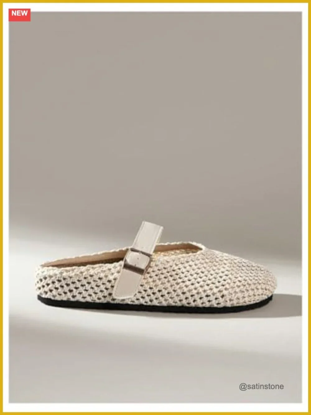 Crochet Mules Clogs Flat Cork Footbed Adjustable Buckle Slip-On Summer Sandals - Picture 5 of 5
